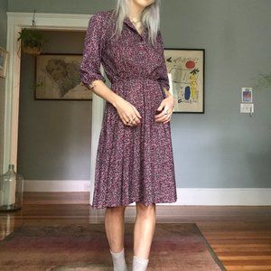 Vintage floral midi dress